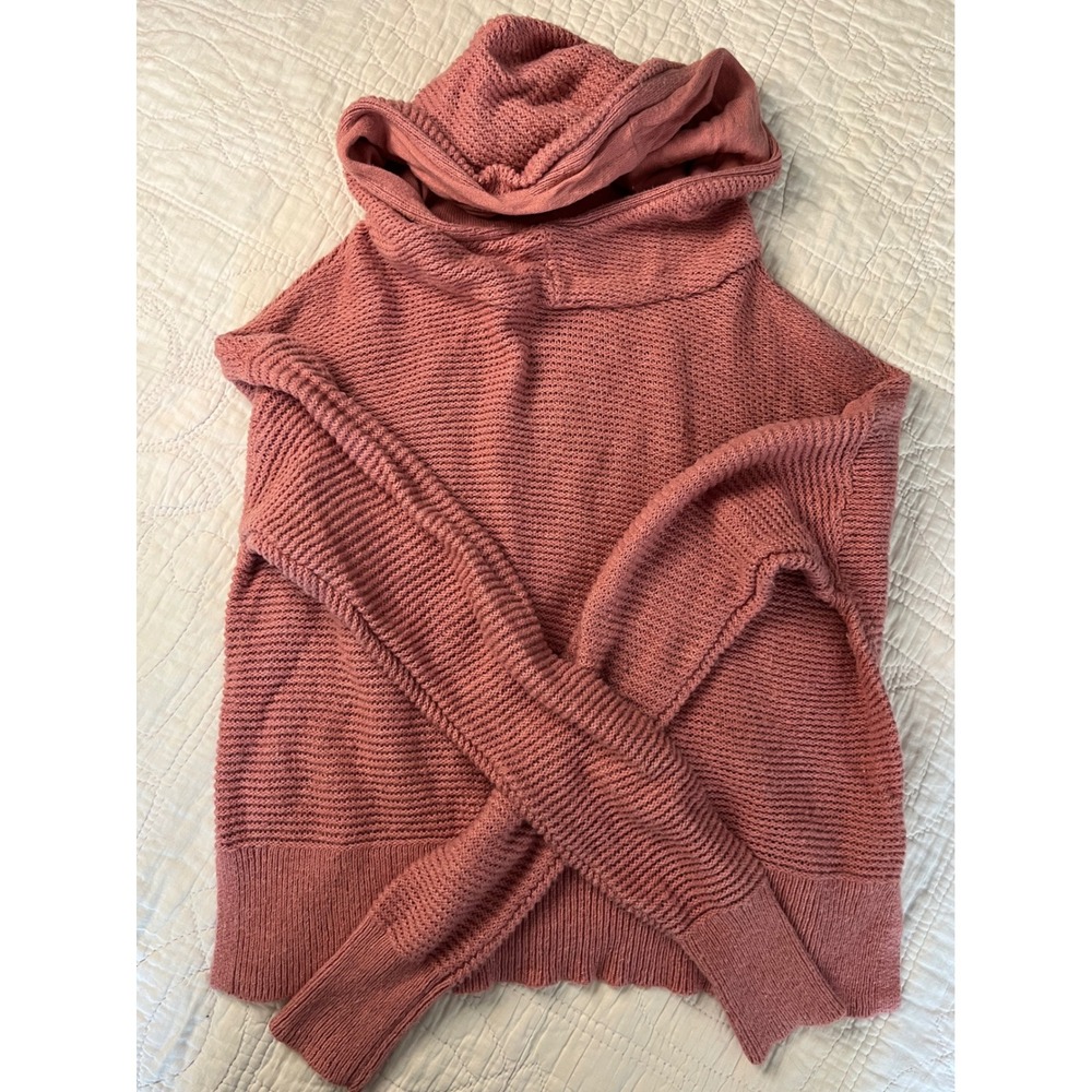 All In Motion Womens Pink Textured Knit Hooded Pullover Sweater Small RN17730